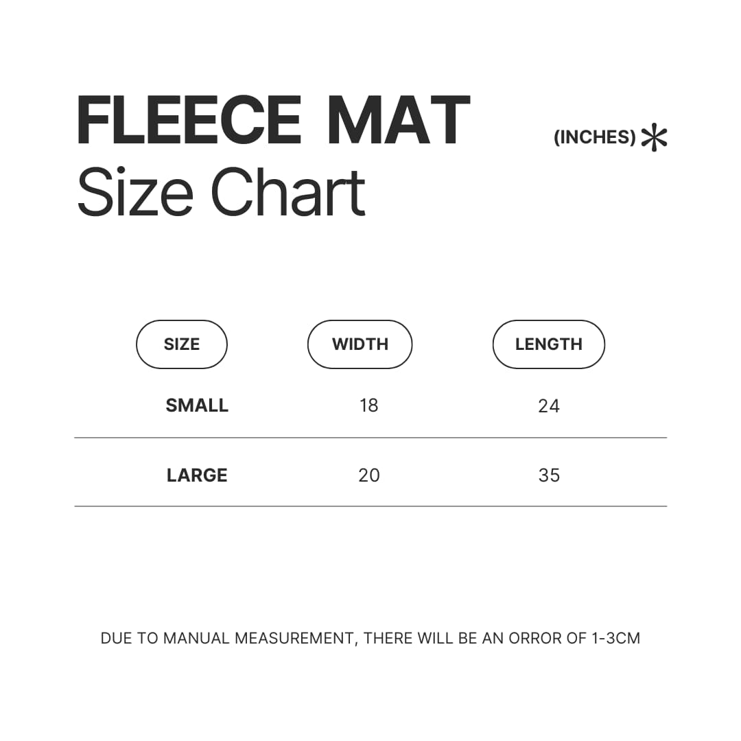 Fleece Mat Size Chart - Dandadan Store