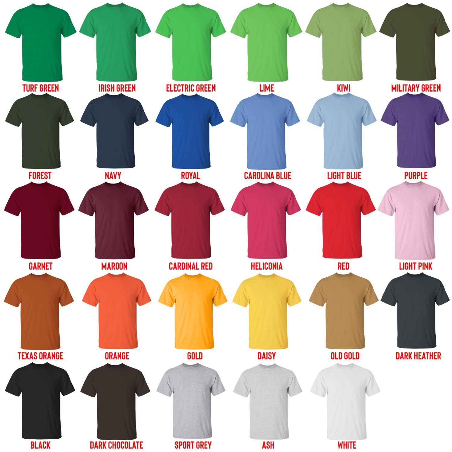 t shirt color chart - Dandadan Store
